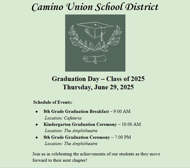 Graduation Day at Camino Union, Thursday, May 29, 2025